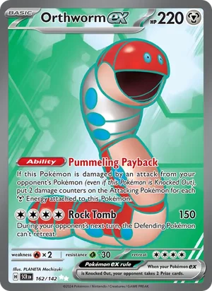 Orthworm ex Stellar Crown Pokémon TCG Ultra Rare 162