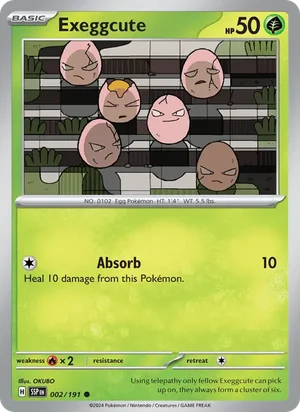 Exeggcute 002/191 Common, Surging Sparks Pokémon TCG card