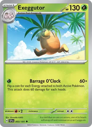 Exeggutor 003/191 Uncommon, Surging Sparks Pokémon TCG card