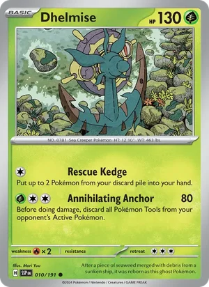 Dhelmise 010/191 Common, Surging Sparks Pokémon TCG card