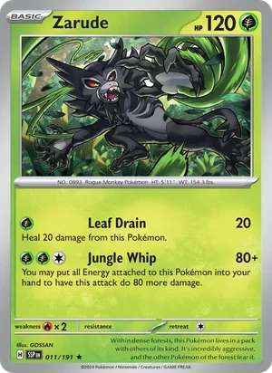 Zarude 011/191 Rare, Surging Sparks Pokémon TCG card