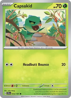 Capsakid 012/191 Common, Surging Sparks Pokémon TCG card