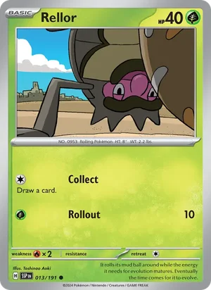 Rellor 013/191 Common, Surging Sparks Pokémon TCG card