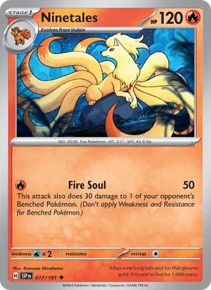 Ninetales 017/191 Uncommon, Surging Sparks Pokémon TCG card