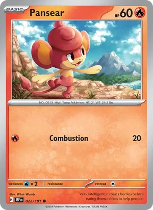 Pansear 022/191 Common, Surging Sparks Pokémon TCG card