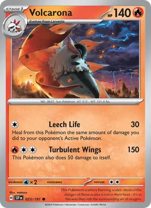 Volcarona 025/191 Common, Surging Sparks Pokémon TCG card