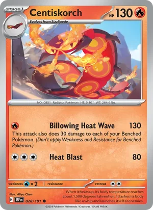 Centiskorch 028/191 Common, Surging Sparks Pokémon TCG card