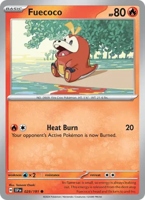 Fuecoco 029/191 Common, Surging Sparks Pokémon TCG card