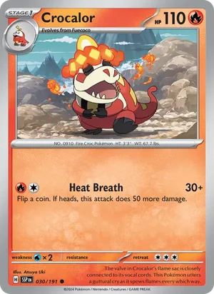 Crocalor 030/191 Common, Surging Sparks Pokémon TCG card