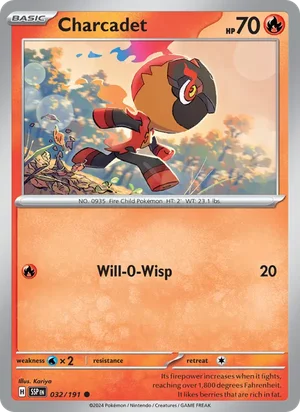 Charcadet 032/191 Common, Surging Sparks Pokémon TCG card