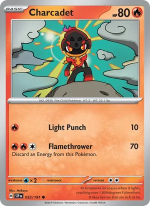 Charcadet 033/191 Common, Surging Sparks Pokémon TCG card