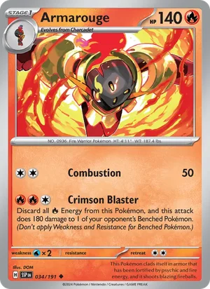 Armarouge 034/191 Uncommon, Surging Sparks Pokémon TCG card