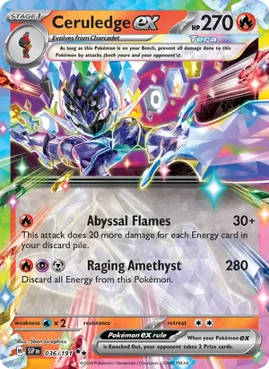 Ceruledge ex 036/191 Double Rare, Surging Sparks Pokémon TCG card