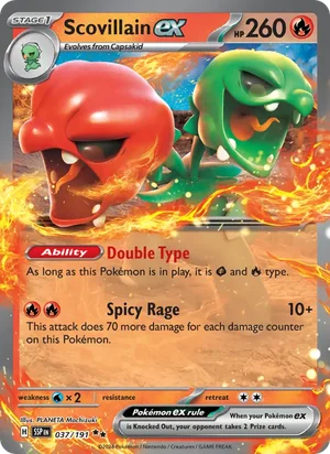 Scovillain ex 037/191 Double Rare, Surging Sparks Pokémon TCG card