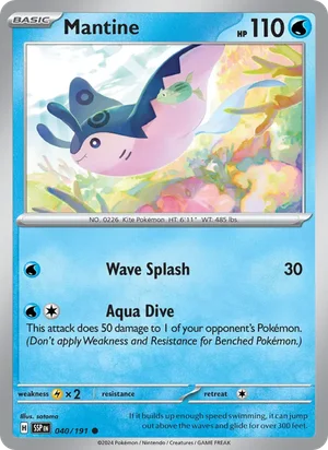 Mantine 040/191 Common, Surging Sparks Pokémon TCG card