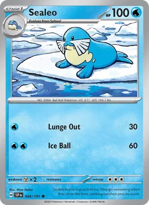 Sealeo 044/191 Common, Surging Sparks Pokémon TCG card