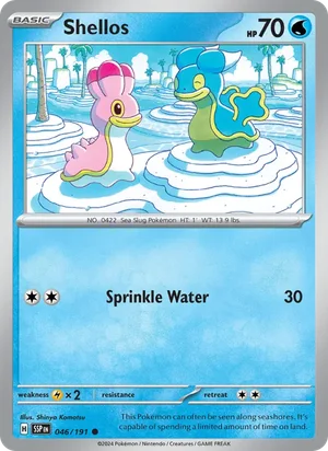 Shellos 046/191 Common, Surging Sparks Pokémon TCG card