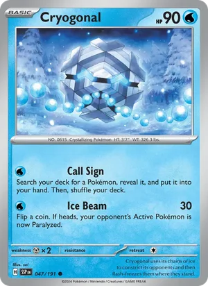Cryogonal 047/191 Common, Surging Sparks Pokémon TCG card