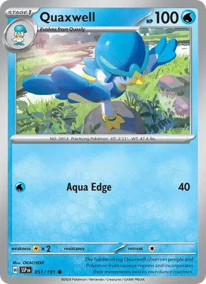 Quaxwell 051/191 Common, Surging Sparks Pokémon TCG card