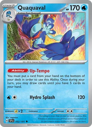Quaquaval 052/191 Uncommon, Surging Sparks Pokémon TCG card
