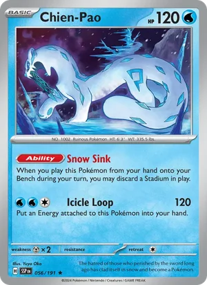 Chien-Pao 056/191 Rare, Surging Sparks Pokémon TCG card