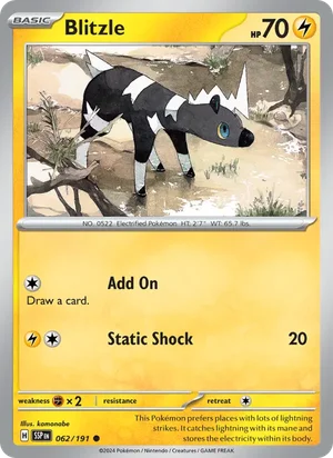 Blitzle 062/191 Common, Surging Sparks Pokémon TCG card