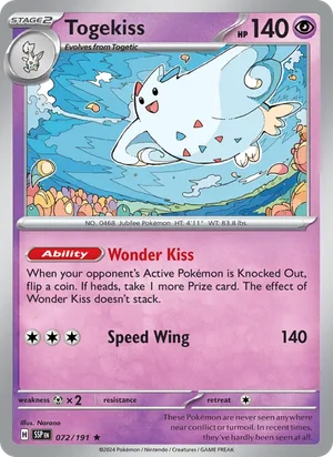 Togekiss 072/191 Rare, Surging Sparks Pokémon TCG card