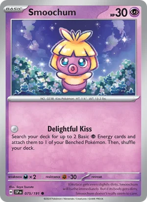 Smoochum 075/191 Common, Surging Sparks Pokémon TCG card