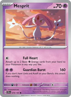 Mesprit 079/191 Common, Surging Sparks Pokémon TCG card