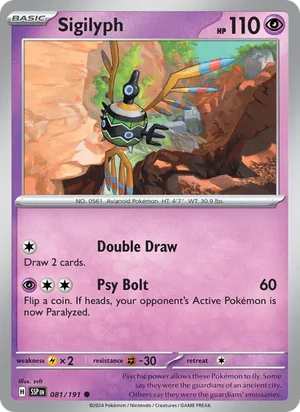 Sigilyph 081/191 Common, Surging Sparks Pokémon TCG card