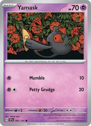 Yamask 082/191 Common, Surging Sparks Pokémon TCG card