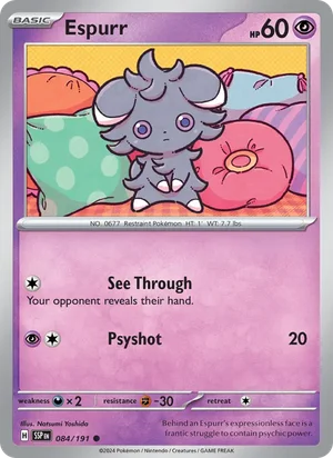 Espurr 084/191 Common, Surging Sparks Pokémon TCG card