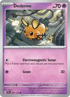 Dedenne 087/191 Common, Surging Sparks Pokémon TCG card
