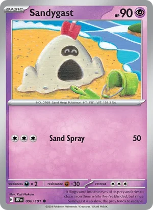 Sandygast 090/191 Common, Surging Sparks Pokémon TCG card