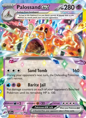 Palossand ex 091/191 Double Rare, Surging Sparks Pokémon TCG card