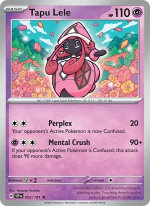 Tapu Lele 092/191 Rare, Surging Sparks Pokémon TCG card