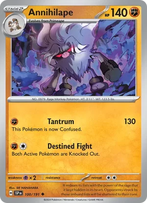 Annihilape 100/191 Uncommon, Surging Sparks Pokémon TCG card