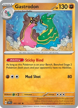 Gastrodon 107/191 Rare, Surging Sparks Pokémon TCG card