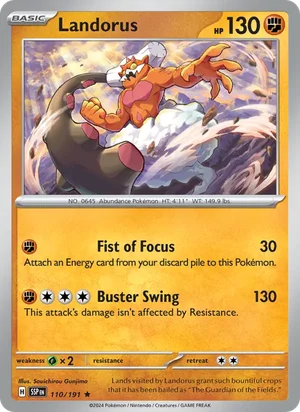 Landorus 110/191 Rare, Surging Sparks Pokémon TCG card
