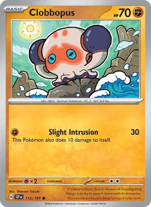 Clobbopus 112/191 Common, Surging Sparks Pokémon TCG card