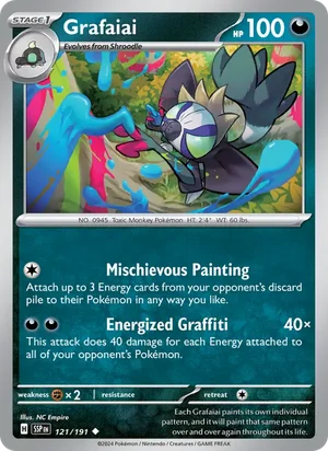 Grafaiai 121/191 Uncommon, Surging Sparks Pokémon TCG card