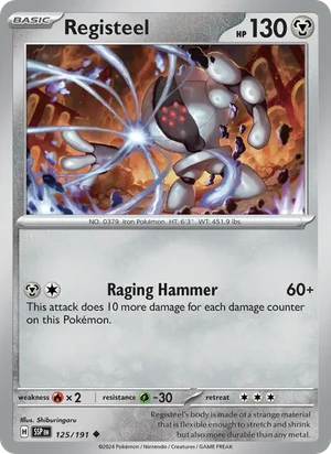 Registeel 125/191 Uncommon, Surging Sparks Pokémon TCG card