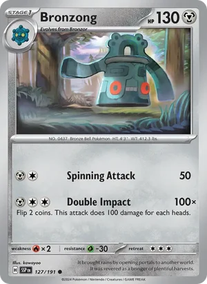Bronzong 127/191 Common, Surging Sparks Pokémon TCG card