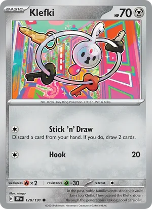 Klefki 128/191 Common, Surging Sparks Pokémon TCG card