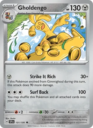 Gholdengo 131/191 Uncommon, Surging Sparks Pokémon TCG card