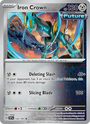 Iron Crown 132/191 Rare, Surging Sparks Pokémon TCG card