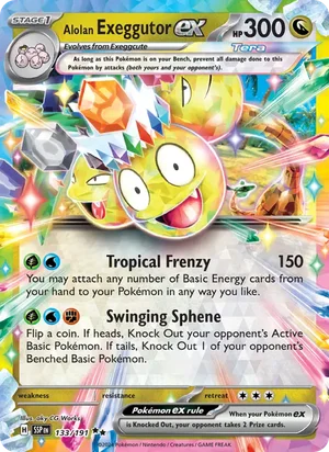 Alolan Exeggutor ex 133/191 Double Rare, Surging Sparks Pokémon TCG card