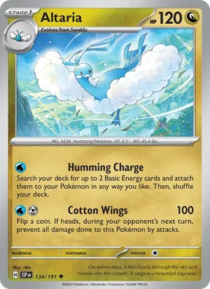 Altaria 134/191 Uncommon, Surging Sparks Pokémon TCG card