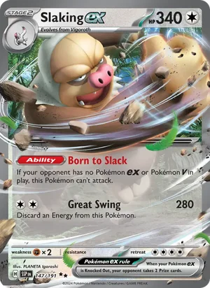 Slaking ex 147/191 Double Rare, Surging Sparks Pokémon TCG card