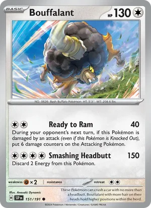 Bouffalant 151/191 Common, Surging Sparks Pokémon TCG card